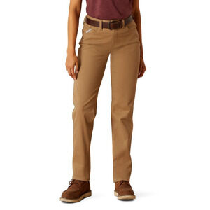 Ariat Rebar Perfect Rise Made Tough Straight Pant Khaki Womens Plus Size 20WR 20